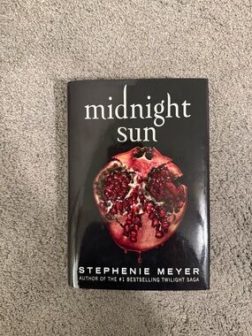 Midnight Sun by Stephenie Meyer – Black Cover with Red Pomegranate